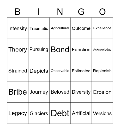 News Articles. Bingo Card