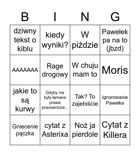Michałek Oaza Spokoju Bingo Card