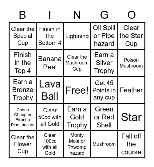 Gaming Bingo - #11 - Super Mario Kart Bingo Card