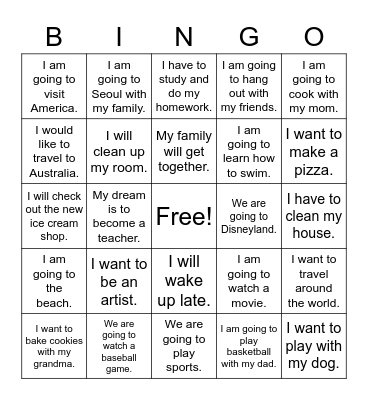 Bingo! Bingo Card