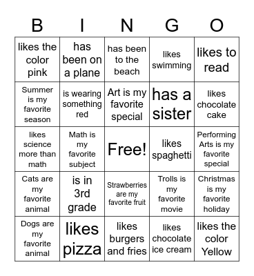 3rd grade ELA Bingo Card