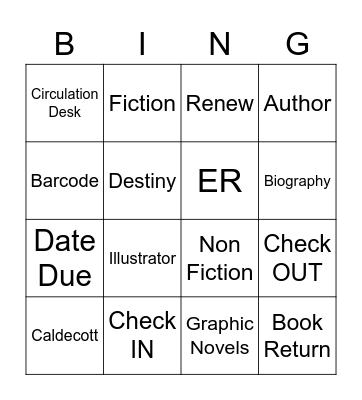 Library Bingo Card