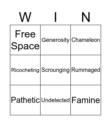 Unit 1 Week 4 Bingo Card