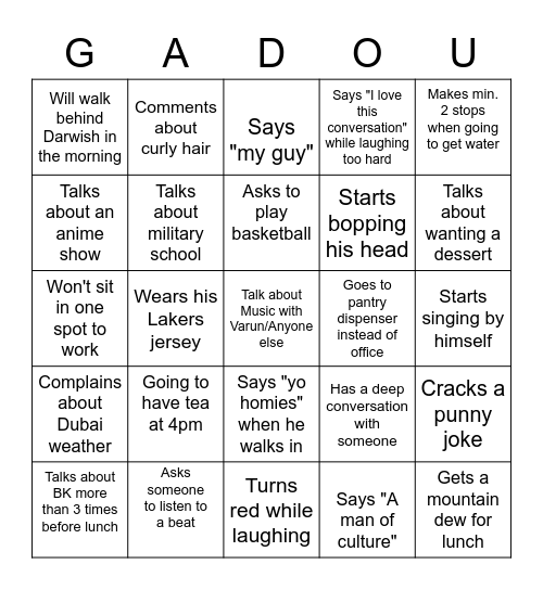 Bingo Card