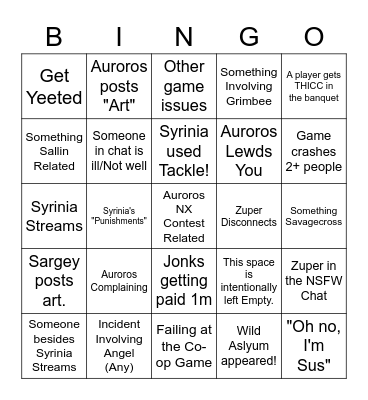 DarkRoses Bingo II Bingo Card