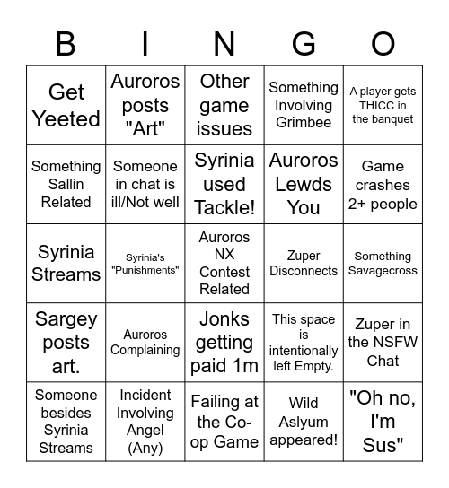 DarkRoses Bingo II Bingo Card