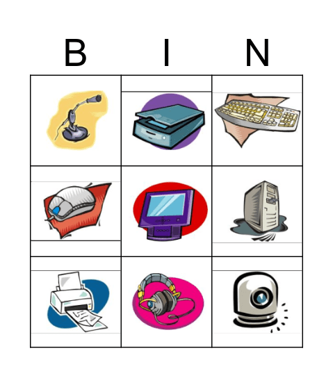 Computer parts - lower grades Bingo Card