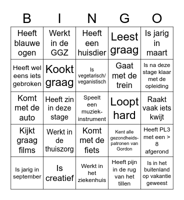 Kennismaken Bingo Card