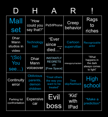 Dhar Mann Bingo Card