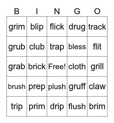 r & l blends Bingo Card