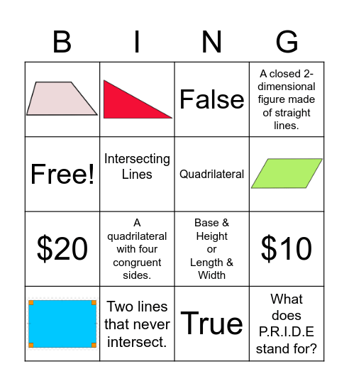 Polygon Bingo Card