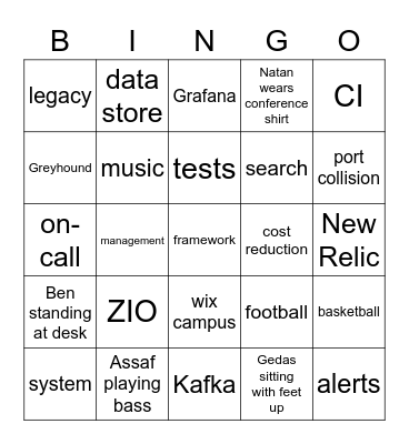 Data Streams Bingo Card