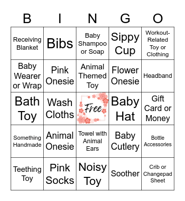Baby Bingo Card