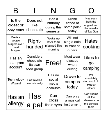 Currins 512 Bingo Card