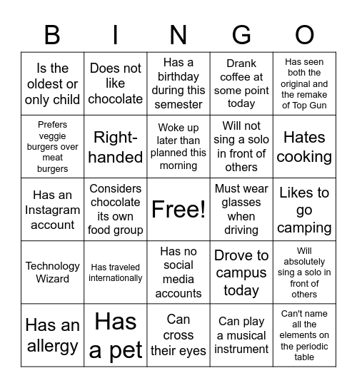 Currins 512 Bingo Card