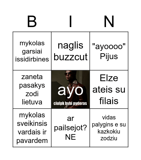 Rugsėjo 1 Bingo Card