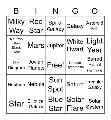 Unit 1 Bingo Card