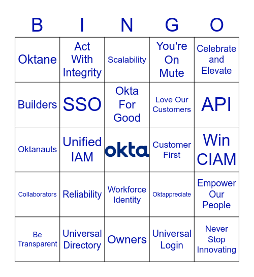 Okta Bingo Card