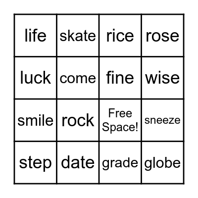 Spelling Week 3 Bingo Card