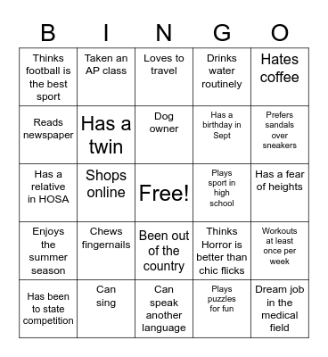 BINGO Card