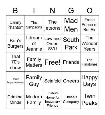 TV show bingo Card