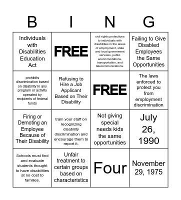 BING Bingo Card