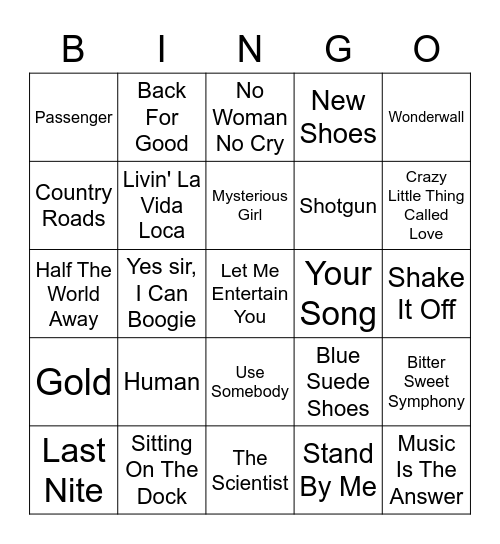 Round One Bingo Card