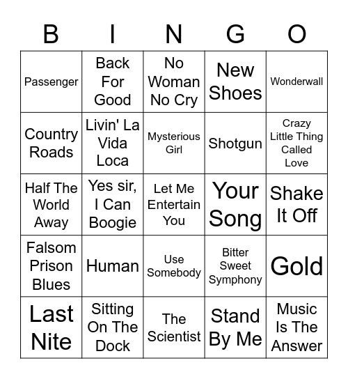 Round One Bingo Card