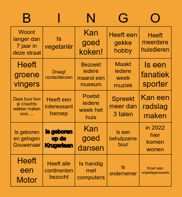 Burendag 2022 Krugerlaan Bingo Card