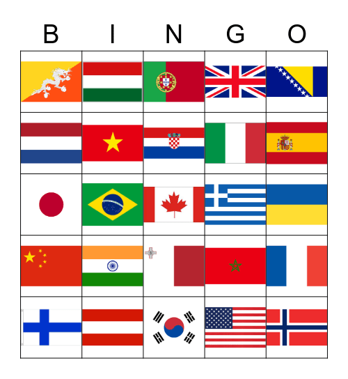 Multicultural Bingo Card
