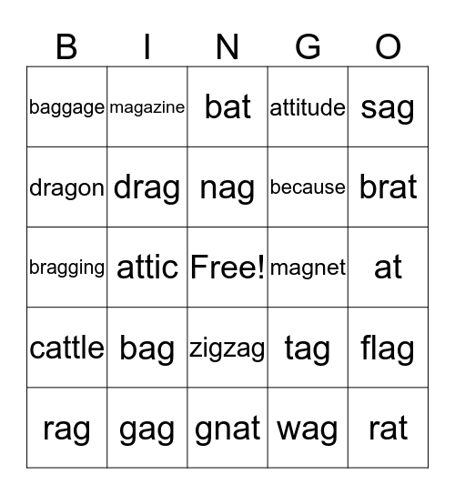 SPELLING WORDS Bingo Card