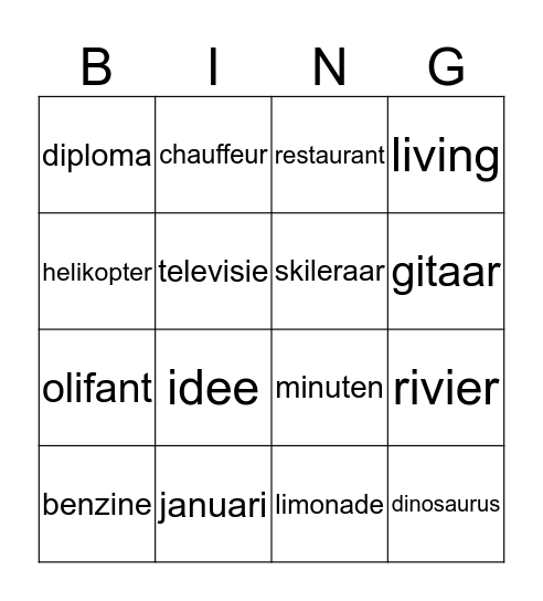 de spellingsbingo  Bingo Card