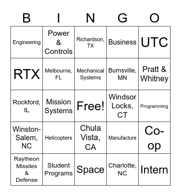 Fall Student Programs Kickoff Bingo Card