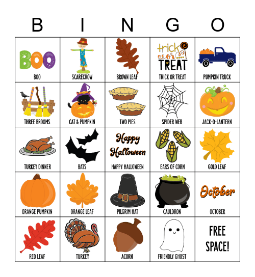 Fall Bingo! Bingo Card