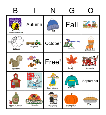 Fall Bingo 2025 Bingo Card