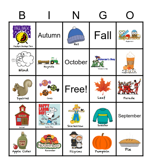 Fall Bingo 2025 Bingo Card