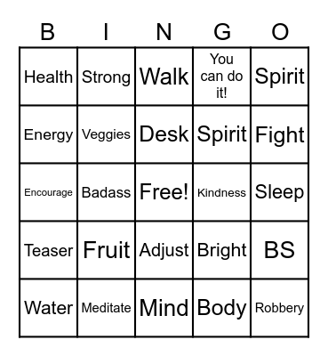 Power Processing Bingo Card