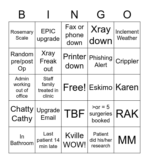 K Vegas Bingo Card