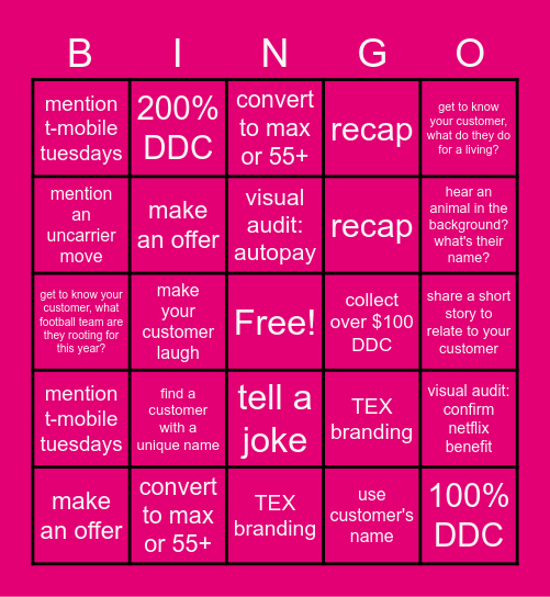 Bingo! Bingo Card