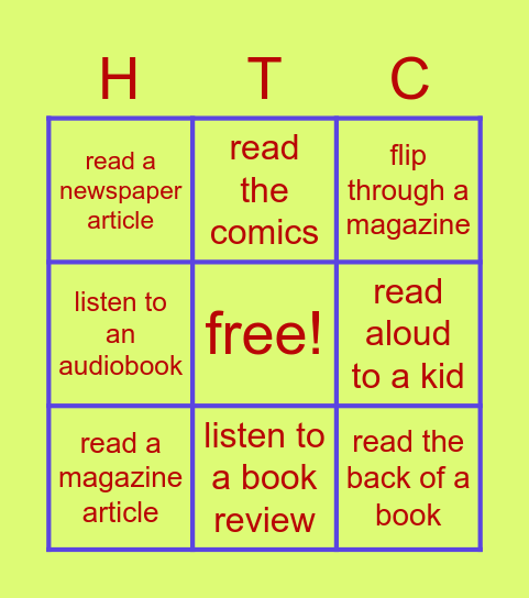 zamama’s HTC card F’22 Bingo Card