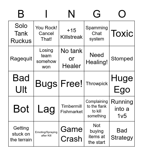 PALADINS!!!!!!!!!!!!!!!!!!!!!!!!!!!!!!!!!!!!!!!!!!!!!! Bingo Card