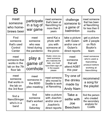 R&D- BINGO Card