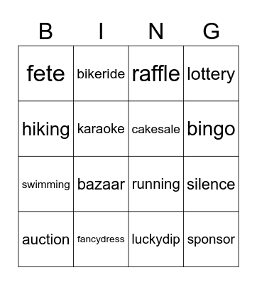 FUNDRAISING Bingo Card