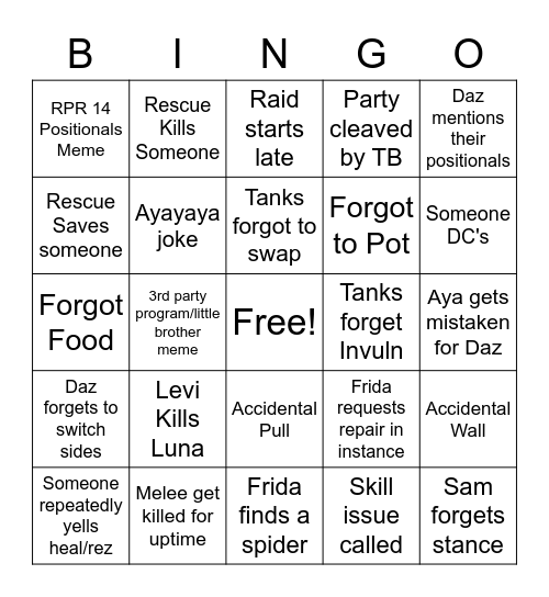 Abyssos Egg Club Bingo V1 Bingo Card