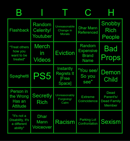 Dhar Mann Bingo Card