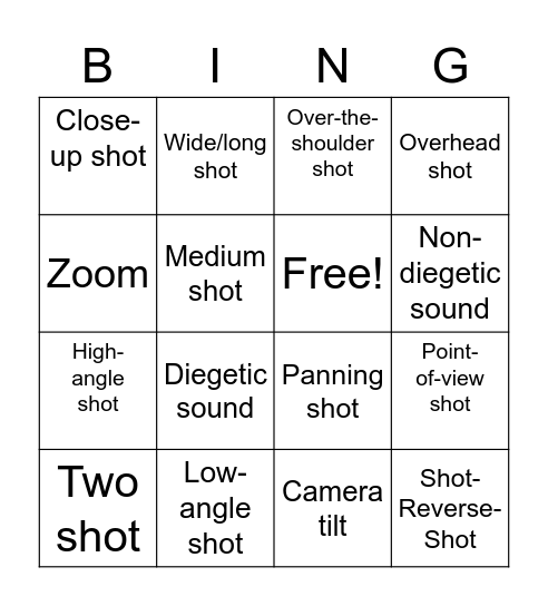 The Truman Show Bingo Card