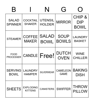 GIFT BINGO Card