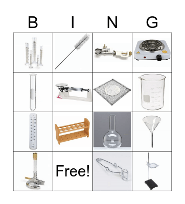Lab Equipment Bingo Card