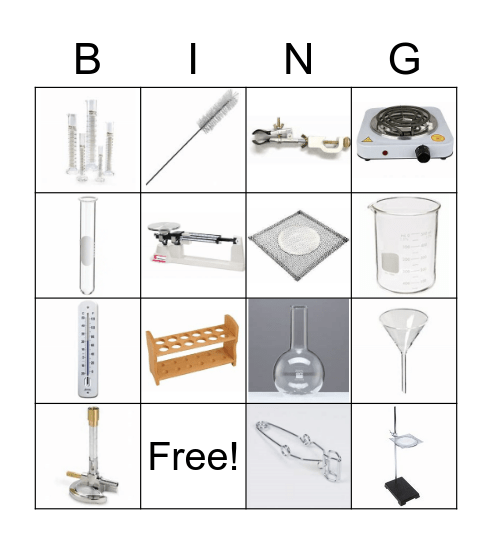 Lab Equipment Bingo Card