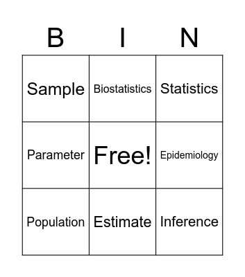 Population Science Bingo Card